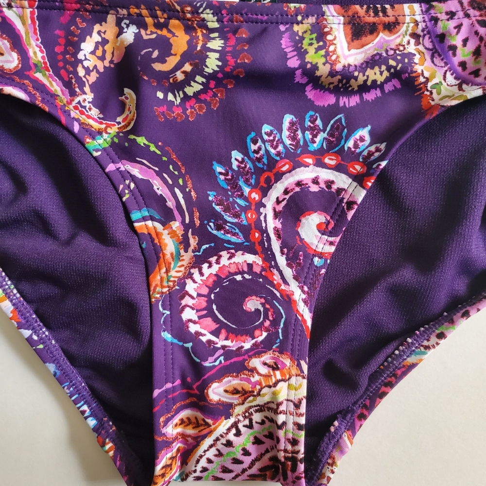 NWT Lauren Ralph Lauren Paisley Print Hipster Bikini Bottom - Picture 8 of 11